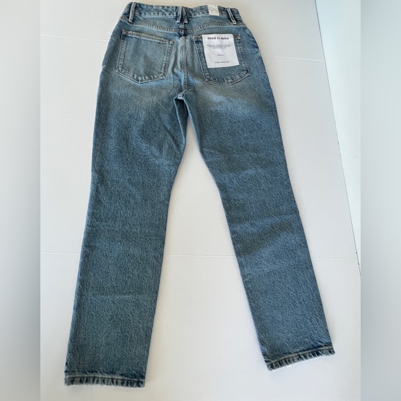 Good American Good Classic High Rise Distressed Jeans, Indigo - Size 27 - Picture 7 of 12